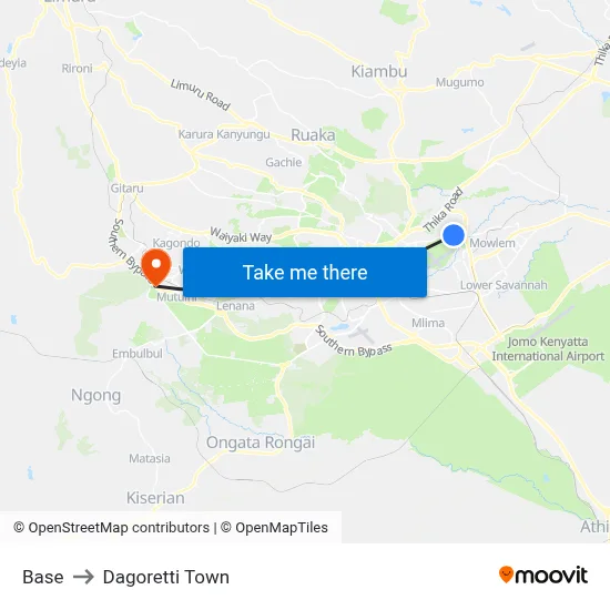 Base to Dagoretti Town map