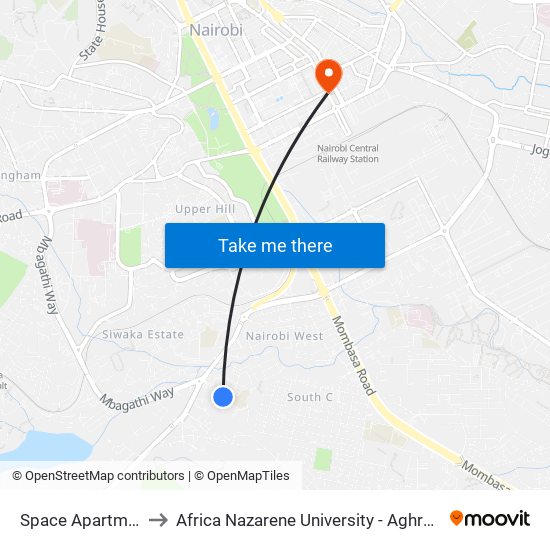 Space Apartments to Africa Nazarene University - Aghro House map