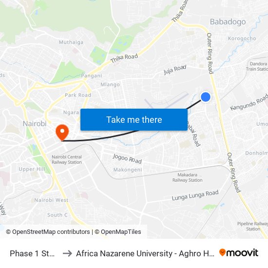 Phase 1 Stage to Africa Nazarene University - Aghro House map