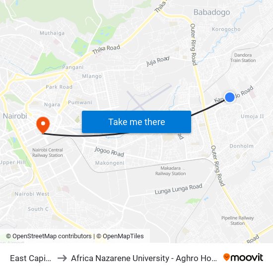 East Capital to Africa Nazarene University - Aghro House map