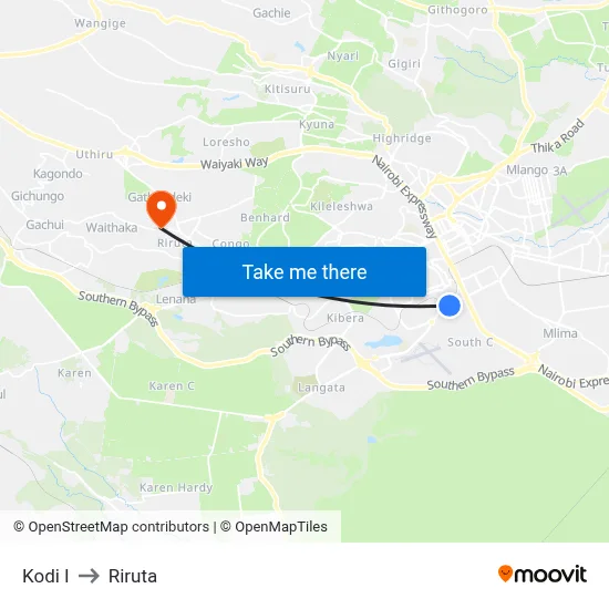 Kodi I to Riruta map