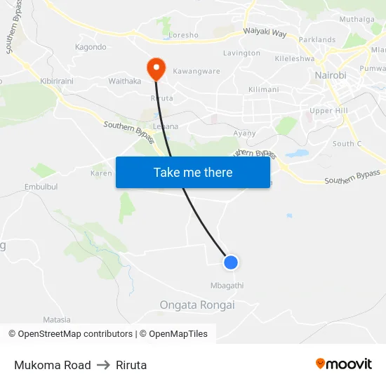 Mukoma Road to Riruta map