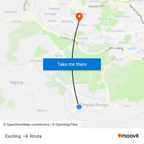 Exciting to Riruta map