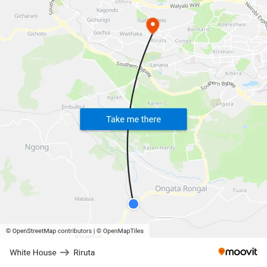 White House to Riruta map