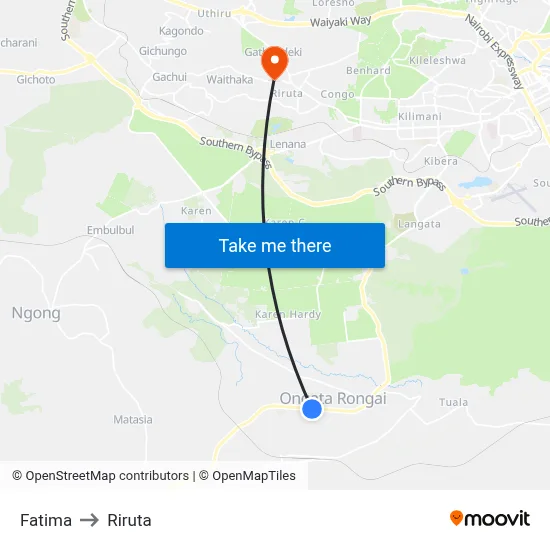 Fatima to Riruta map