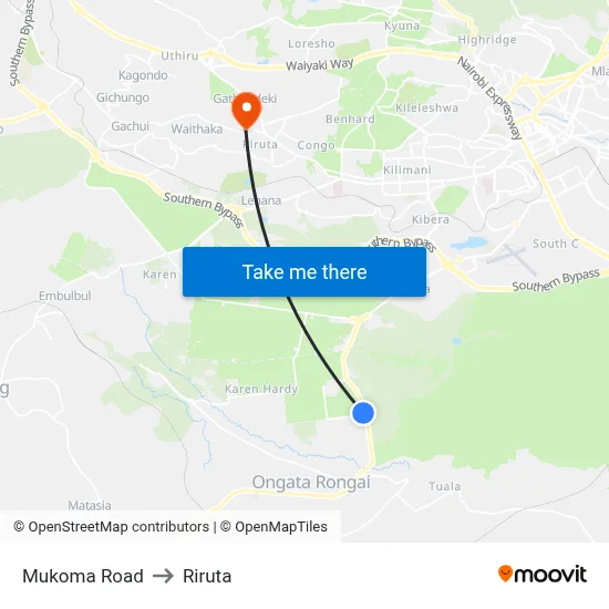 Mukoma Road to Riruta map