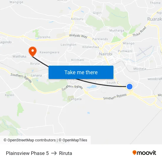 Plainsview Phase 5 to Riruta map
