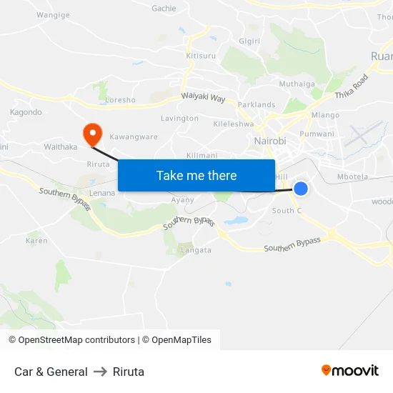 Car & General to Riruta map