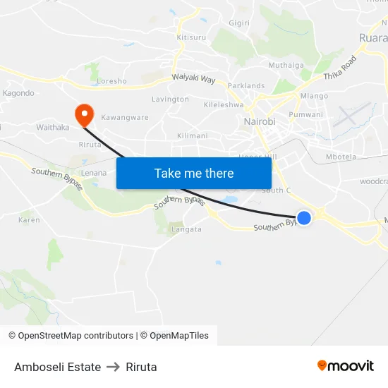Amboseli Estate to Riruta map