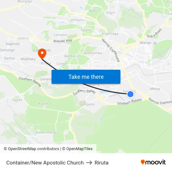 Container/New Apostolic Church to Riruta map