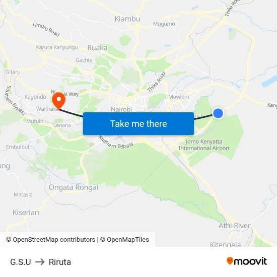 G.S.U to Riruta map