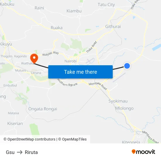 Gsu to Riruta map