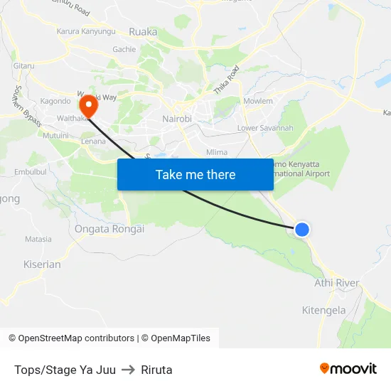 Tops/Stage Ya Juu to Riruta map