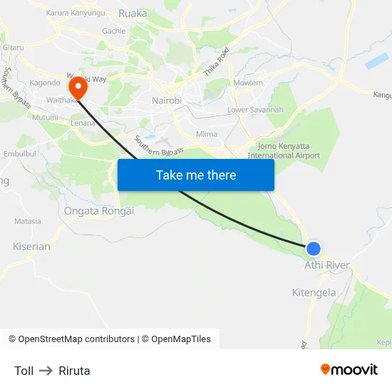 Toll to Riruta map