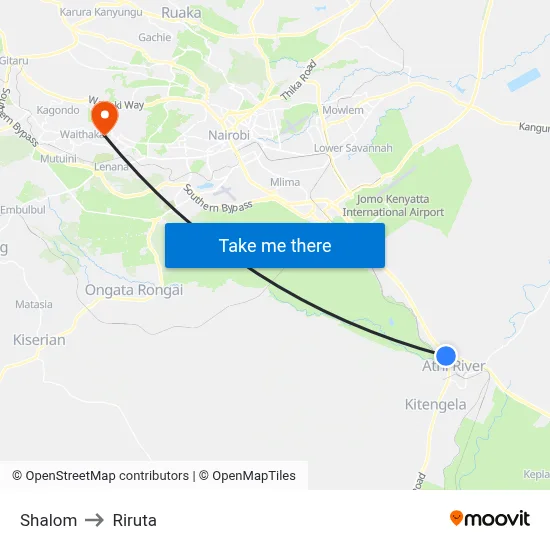 Shalom to Riruta map