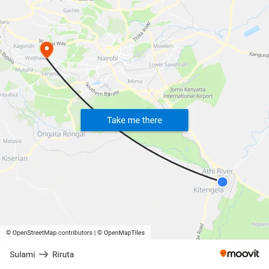 Sulami to Riruta map