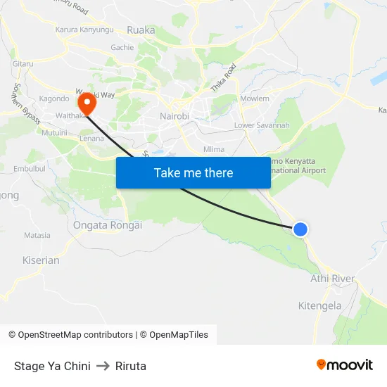 Stage  Ya Chini to Riruta map