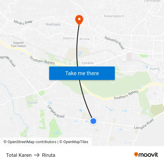 Total Karen to Riruta map