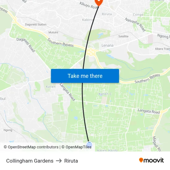 Collingham Gardens to Riruta map