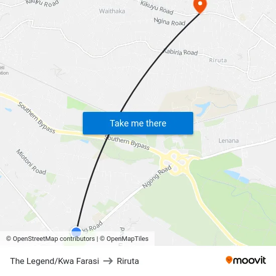 The Legend/Kwa Farasi to Riruta map