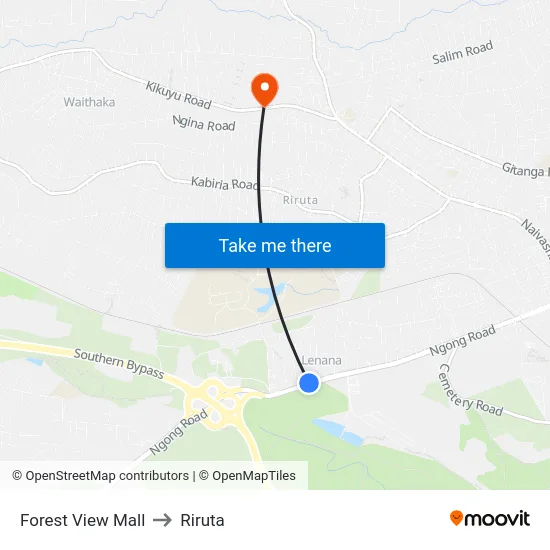 Forest View Mall to Riruta map