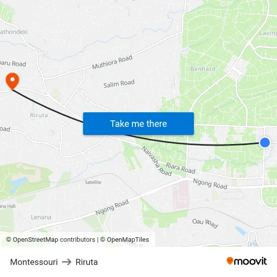 Montessouri to Riruta map