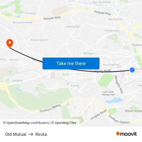 Old Mutual to Riruta map