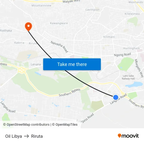 Oil Libya to Riruta map