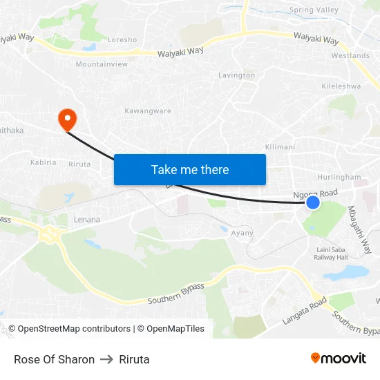 Rose Of Sharon to Riruta map