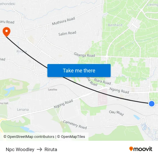 Npc Woodley to Riruta map