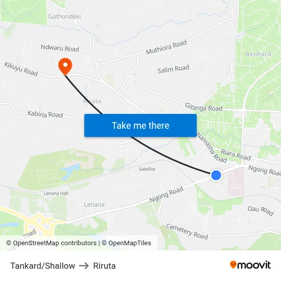 Tankard/Shallow to Riruta map