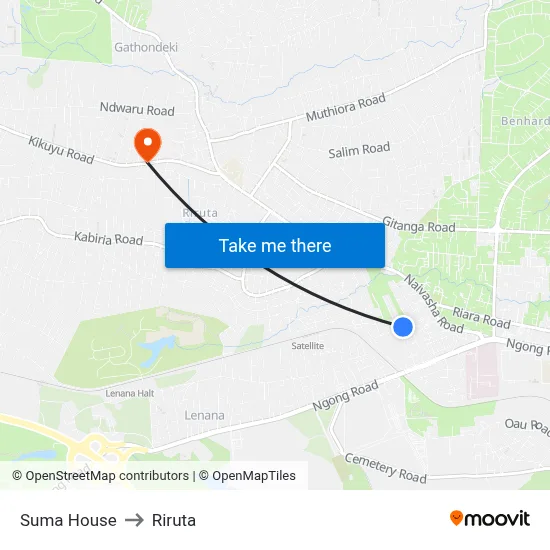 Suma House to Riruta map