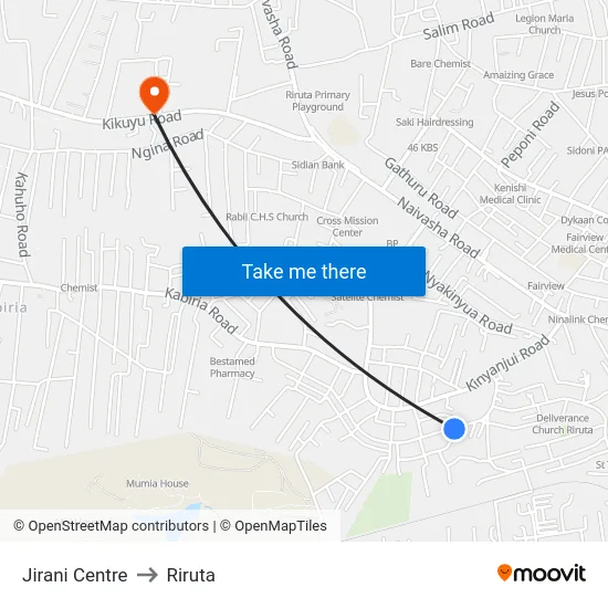 Jirani Centre to Riruta map