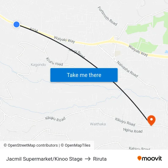 Jacmil Supermarket/Kinoo Stage to Riruta map