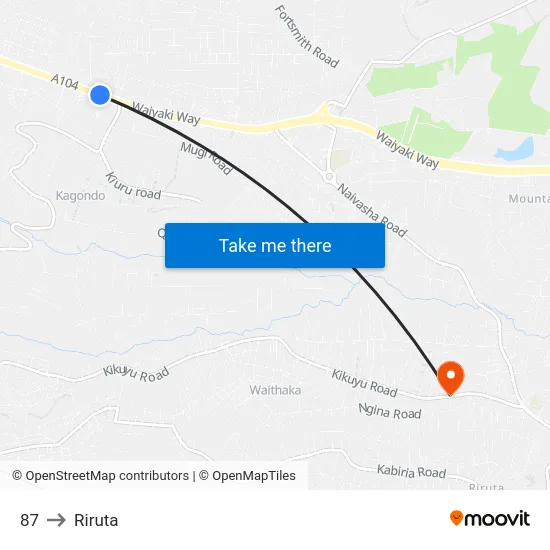 87 to Riruta map