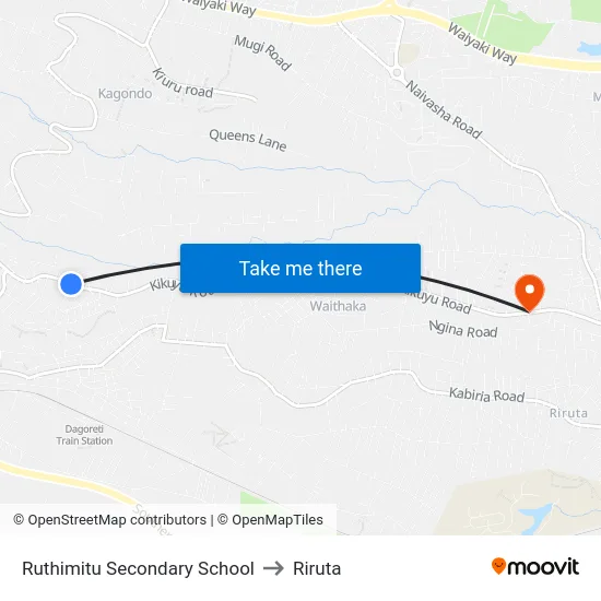 Ruthimitu Secondary School to Riruta map