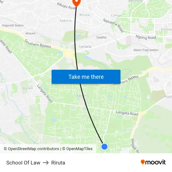 School Of Law to Riruta map