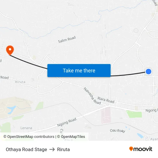 Othaya Road Stage to Riruta map