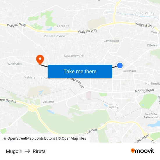 Mugoiri to Riruta map