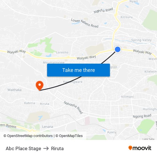 Abc Place Stage to Riruta map