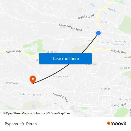 Bypass to Riruta map