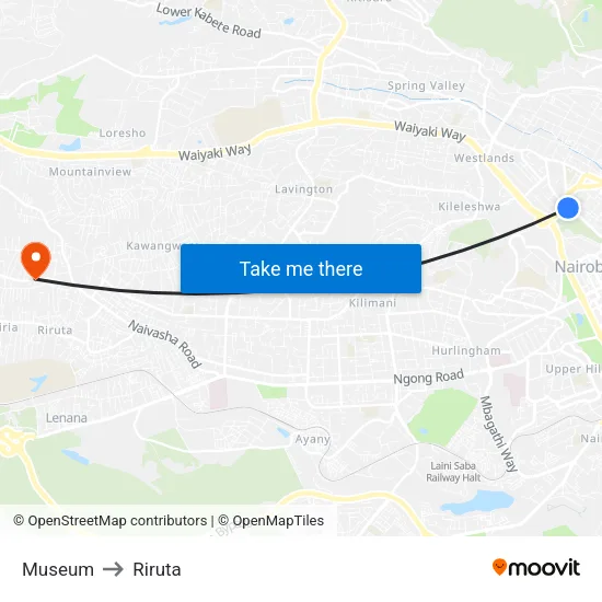 Museum to Riruta map