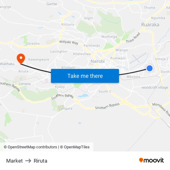 Market to Riruta map