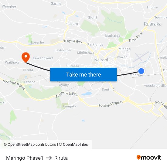 Maringo Phase1 to Riruta map