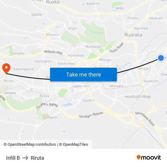 Infill B to Riruta map