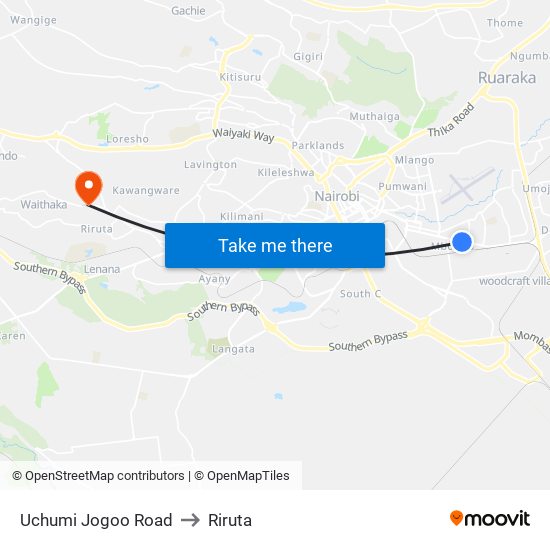 Uchumi Jogoo Road to Riruta map