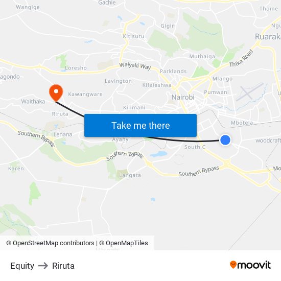 Equity to Riruta map