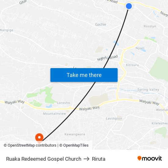 Ruaka Redeemed Gospel Church to Riruta map