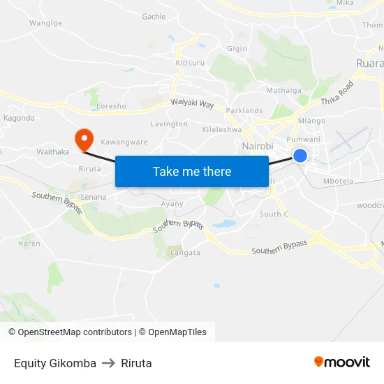 Equity Gikomba to Riruta map