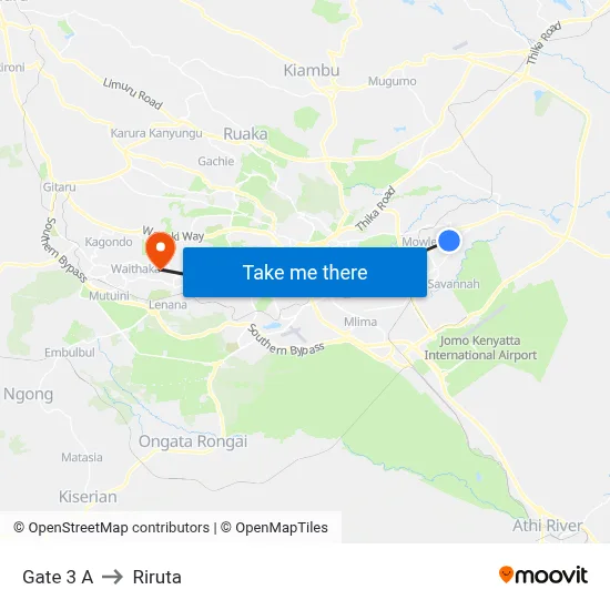Gate 3 A to Riruta map